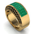 Emerald Cluster Wide Fancy Wedding Band - Kyla No. 34 image 2