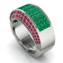 Emerald Cluster Wide Fancy Wedding Band - Kyla No. 51 image 2