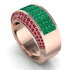 Emerald Cluster Wide Fancy Wedding Band - Kyla No. 50 image 2
