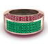 Emerald Cluster Wide Fancy Wedding Band - Kyla No. 50 image 1