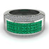 Emerald Cluster Wide Fancy Wedding Band - Kyla No. 6 image 1