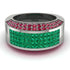 Emerald Cluster Wide Fancy Wedding Band - Kyla No. 51 image 1