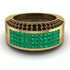 Emerald Cluster Wide Fancy Wedding Band - Kyla No. 34 image 1