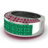 Emerald Cluster Wide Fancy Wedding Band - Kyla No. 51 image 3