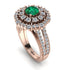Emerald Double Halo Gold Engagement Ring - Danielle No. 5 image 2