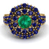 Emerald Double Halo Gold Engagement Ring - Danielle No. 64 image 3