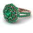 Emerald Double Halo Gold Engagement Ring - Danielle No. 20 image 1