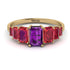 Emerald Cut Amethyst Geometrical Ring - Briella No. 310 image 1