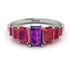 Emerald Cut Amethyst Geometrical Ring - Briella No. 312 image 1