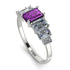 Emerald Cut Amethyst Geometrical Ring - Briella No. 303 image 2