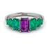 Emerald Cut Amethyst Geometrical Ring - Briella No. 306 image 1