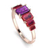 Emerald Cut Amethyst Geometrical Ring - Briella No. 311 image 2