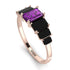 Emerald Cut Amethyst Geometrical Ring - Briella No. 308 image 2