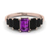 Emerald Cut Amethyst Geometrical Ring - Briella No. 308 image 1