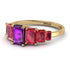 Emerald Cut Amethyst Geometrical Ring - Briella No. 310 image 3
