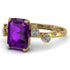 Emerald Cut Amethyst Ring With Bezel - Alina No. 301 image 3