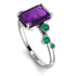 Emerald Cut Amethyst Ring With Bezel - Alina No. 306 image 2