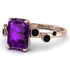 Emerald Cut Amethyst Ring With Bezel - Alina No. 308 image 3