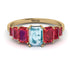 Emerald Cut Aquamarine Geometrical Ring - Briella No. 410 image 2