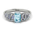 Emerald Cut Aquamarine Geometrical Ring - Briella No. 403 image 1