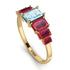 Emerald Cut Aquamarine Geometrical Ring - Briella No. 410 image 3