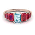 Emerald Cut Aquamarine Geometrical Ring - Briella No. 411 image 1