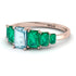 Emerald Cut Aquamarine Geometrical Ring - Briella No. 405 image 3