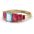 Emerald Cut Aquamarine Geometrical Ring - Briella No. 410 image 1
