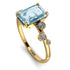 Emerald Cut Aquamarine Ring With Bezel - Alina No. 401 image 3
