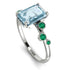 Emerald Cut Aquamarine Ring With Bezel - Alina No. 406 image 3