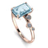 Emerald Cut Aquamarine Ring With Bezel - Alina No. 402 image 3