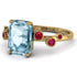 Emerald Cut Aquamarine Ring With Bezel - Alina No. 410 image 2