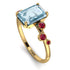 Emerald Cut Aquamarine Ring With Bezel - Alina No. 410 image 3