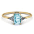 Emerald Cut Aquamarine With Triangles Ring - Remi No. 401 image 1