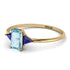 Emerald Cut Aquamarine With Triangles Ring - Remi No. 413 image 3