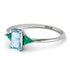 Emerald Cut Aquamarine With Triangles Ring - Remi No. 406 image 3