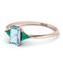Emerald Cut Aquamarine With Triangles Ring - Remi No. 405 image 2