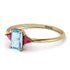 Emerald Cut Aquamarine With Triangles Ring - Remi No. 410 image 3