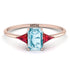 Emerald Cut Aquamarine With Triangles Ring - Remi No. 411 image 1