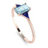 Emerald Cut Aquamarine With Triangles Ring - Remi No. 414 image 2