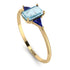 Emerald Cut Aquamarine With Triangles Ring - Remi No. 413 image 2