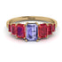 Emerald Cut Tanzanite Geometrical Ring - Briella No. 210 image 1