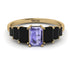Emerald Cut Tanzanite Geometrical Ring - Briella No. 207 image 1