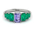 Emerald Cut Tanzanite Geometrical Ring - Briella No. 206 image 1