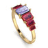 Emerald Cut Tanzanite Geometrical Ring - Briella No. 210 image 2