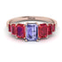 Emerald Cut Tanzanite Geometrical Ring - Briella No. 211 image 1