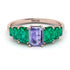 Emerald Cut Tanzanite Geometrical Ring - Briella No. 205 image 1