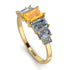 Emerald Cut Yellow Diamond Geometrical Ring - Briella No. 1001 image 2