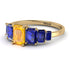 Emerald Cut Yellow Diamond Geometrical Ring - Briella No. 1013 image 2