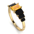 Emerald Cut Yellow Diamond Geometrical Ring - Briella No. 1007 image 2